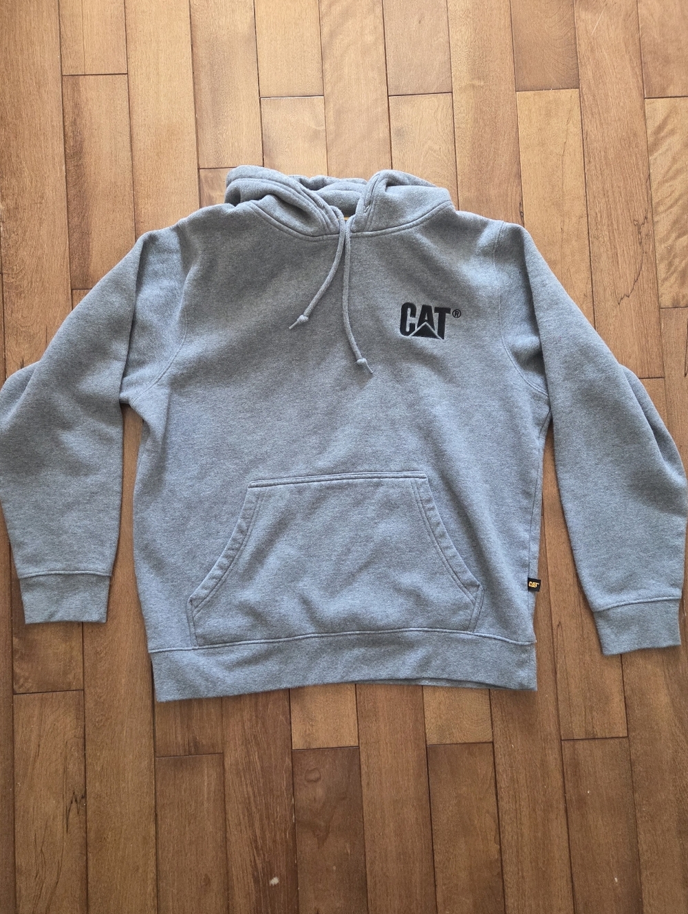 Cat Heavyweight Gray Men's Hoodie Size L